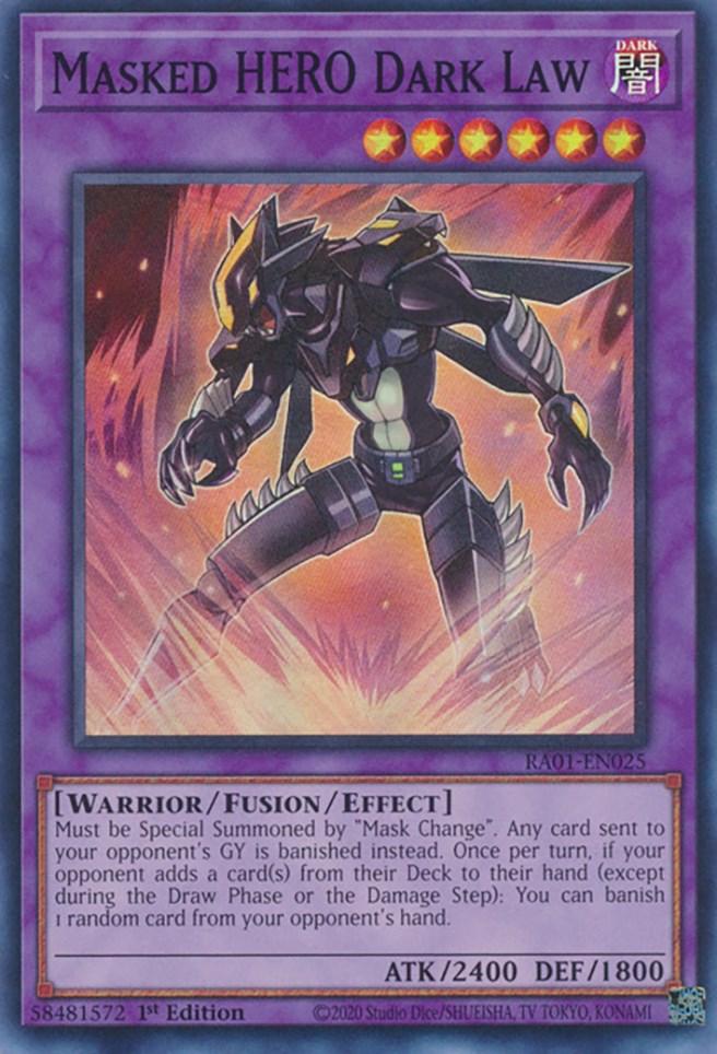 Masked HERO Dark Law [RA01-EN025] Super Rare | Card Merchant Takapuna