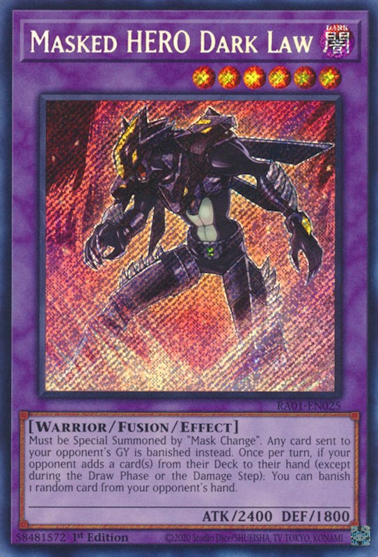 Masked HERO Dark Law [RA01-EN025] Secret Rare | Card Merchant Takapuna