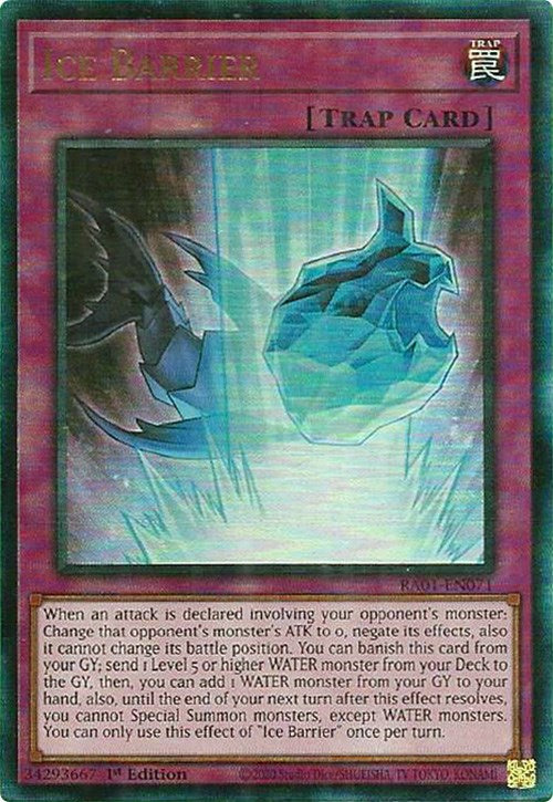 Ice Barrier [RA01-EN071] Prismatic Ultimate Rare | Card Merchant Takapuna