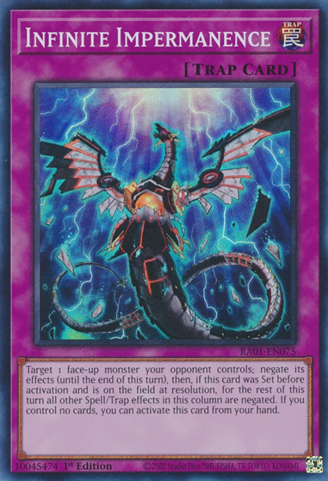 Infinite Impermanence [RA01-EN075] Super Rare | Card Merchant Takapuna