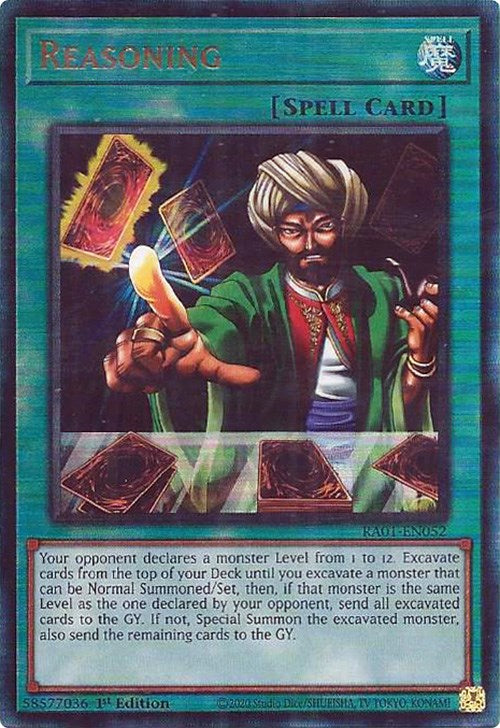 Reasoning [RA01-EN052] Prismatic Ultimate Rare | Card Merchant Takapuna