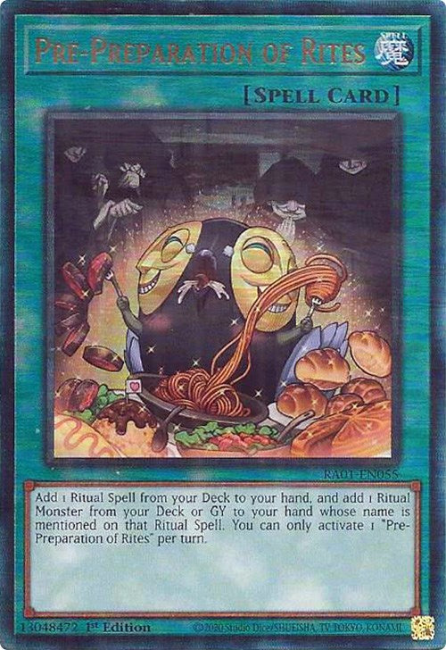 Pre-Preparation of Rites [RA01-EN055] Prismatic Ultimate Rare | Card Merchant Takapuna