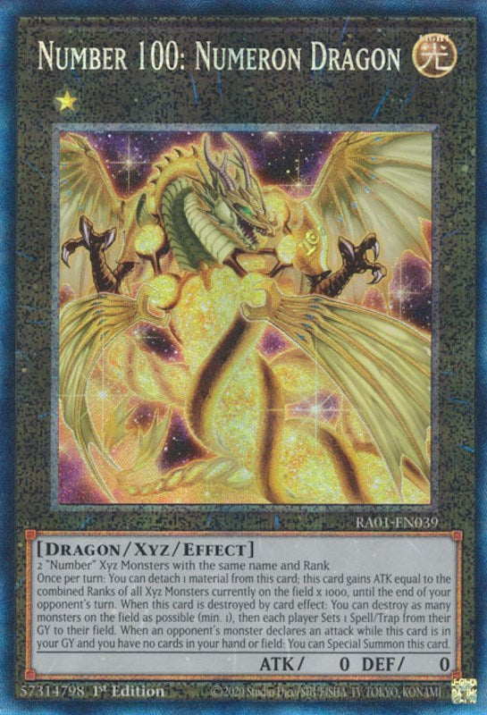 Number 100: Numeron Dragon [RA01-EN039] Prismatic Collector's Rare | Card Merchant Takapuna