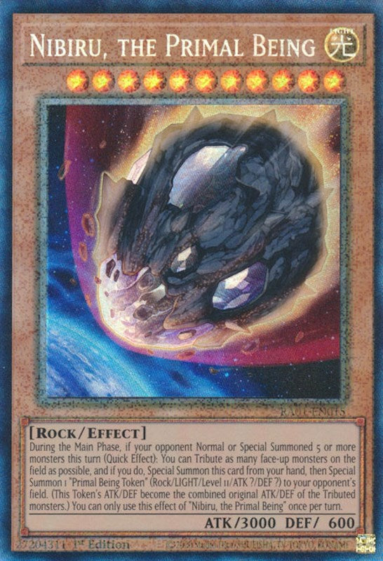 Nibiru, the Primal Being [RA01-EN015] Prismatic Collector's Rare | Card Merchant Takapuna