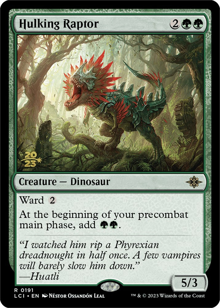 Hulking Raptor [The Lost Caverns of Ixalan Prerelease Cards] | Card Merchant Takapuna