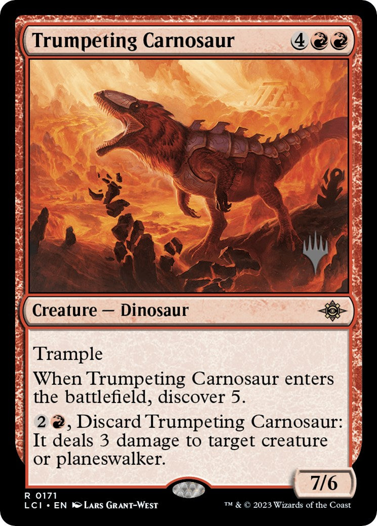 Trumpeting Carnosaur (Promo Pack) [The Lost Caverns of Ixalan Promos] | Card Merchant Takapuna