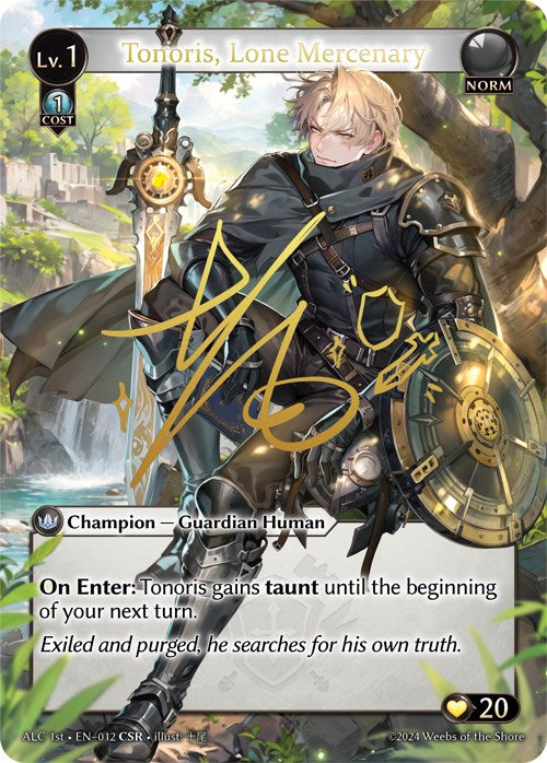 Tonoris, Lone Mercenary (CSR) (12) [Alchemical Revolution] | Card Merchant Takapuna
