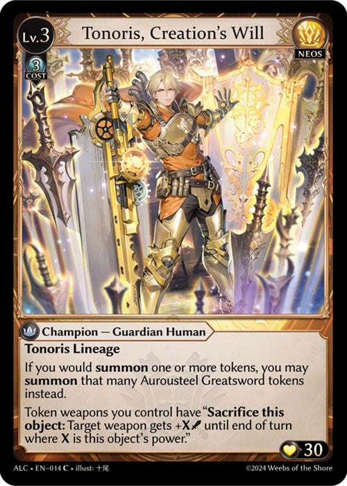 Tonoris, Creation's Will (14) [Alchemical Revolution] | Card Merchant Takapuna