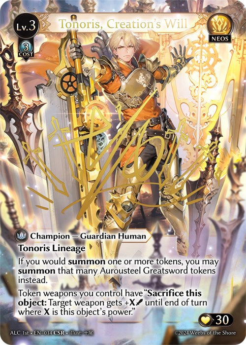 Tonoris, Creation's Will (CSR) (14) [Alchemical Revolution] | Card Merchant Takapuna
