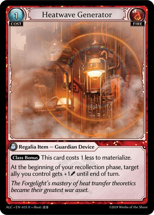 Heatwave Generator (33) [Alchemical Revolution] | Card Merchant Takapuna
