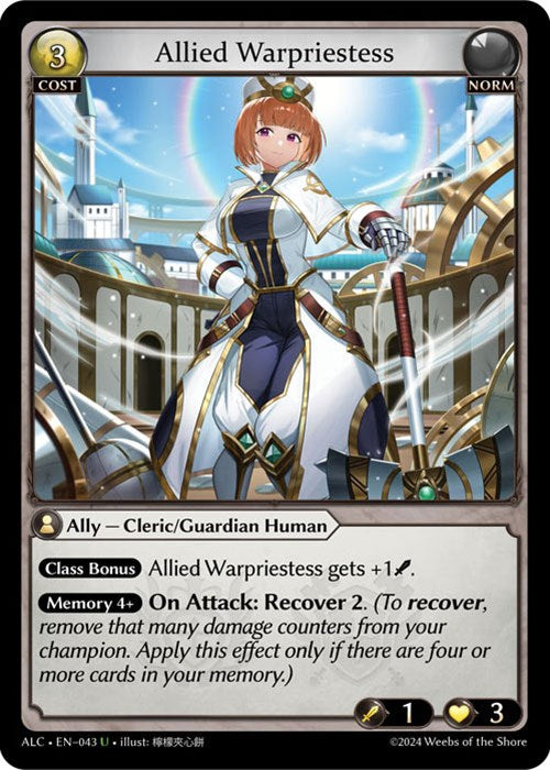 Allied Warpriestess (43) [Alchemical Revolution] | Card Merchant Takapuna