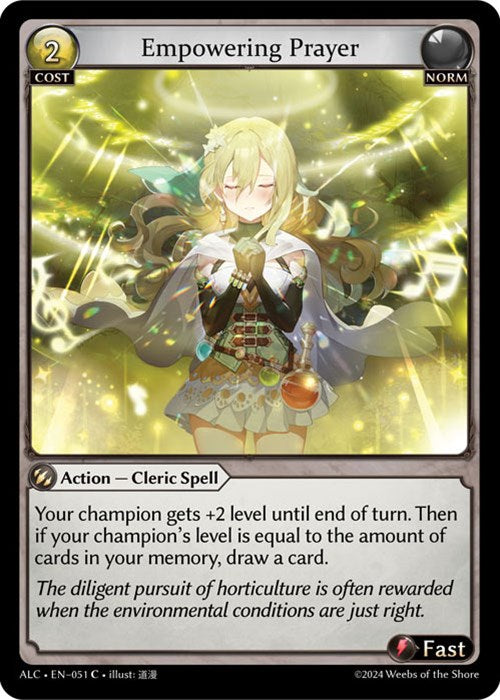 Empowering Prayer (51) [Alchemical Revolution] | Card Merchant Takapuna