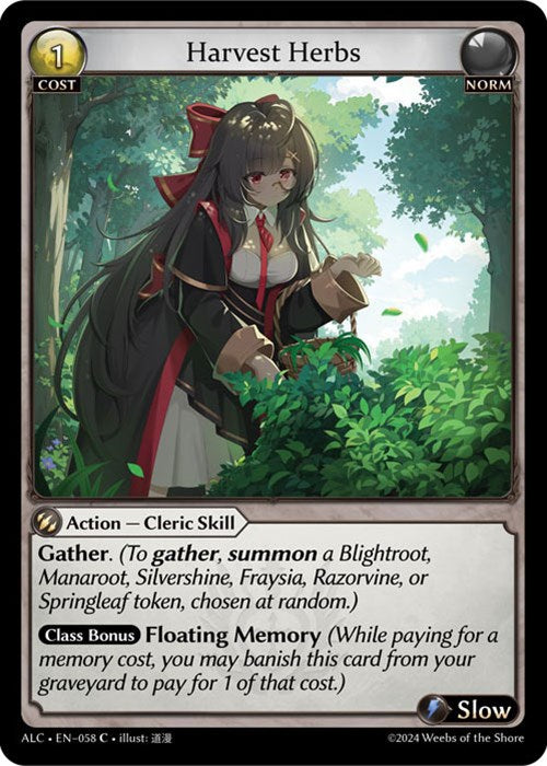 Harvest Herbs (58) [Alchemical Revolution] | Card Merchant Takapuna
