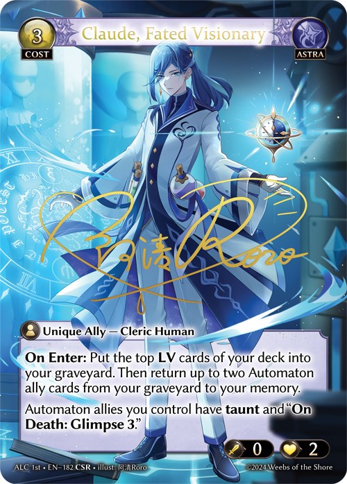 Claude, Fated Visionary (CSR) (182) [Alchemical Revolution] | Card Merchant Takapuna