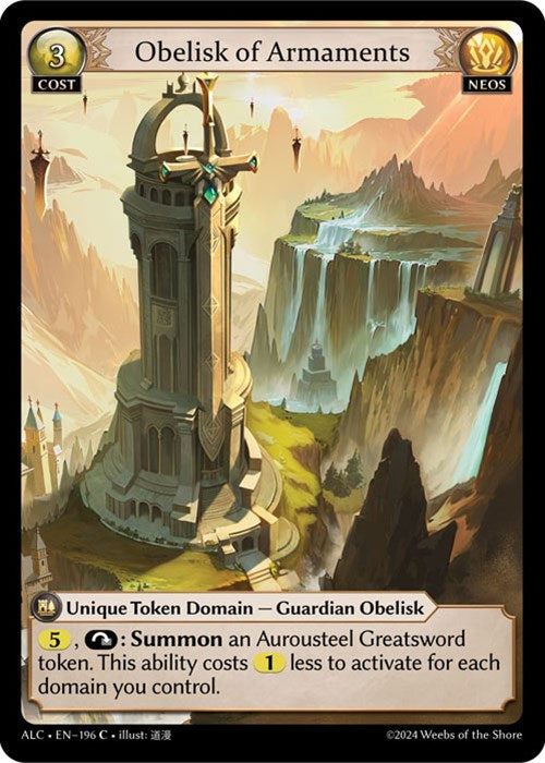 Obelisk of Armaments (196) [Alchemical Revolution] | Card Merchant Takapuna