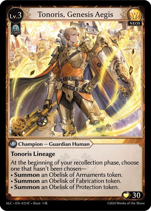 Tonoris, Genesis Aegis (12) [Alchemical Revolution: Starter Decks] | Card Merchant Takapuna