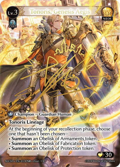 Tonoris, Genesis Aegis (CSR) (12) [Alchemical Revolution: Starter Decks] | Card Merchant Takapuna