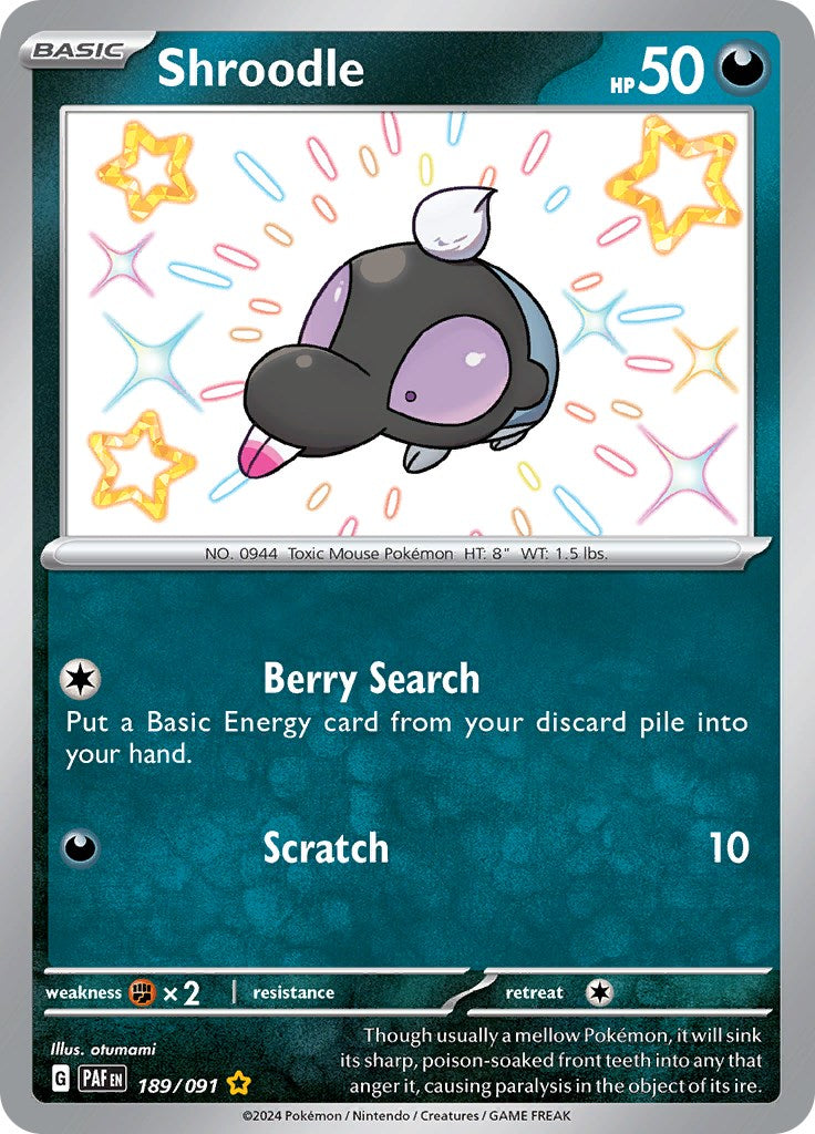 Shroodle (189/091) [Scarlet & Violet: Paldean Fates] | Card Merchant Takapuna