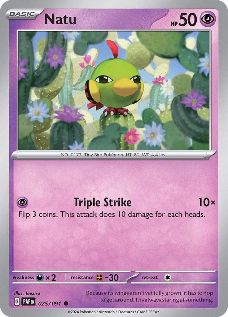 Natu (025/091) [Scarlet & Violet: Paldean Fates] | Card Merchant Takapuna