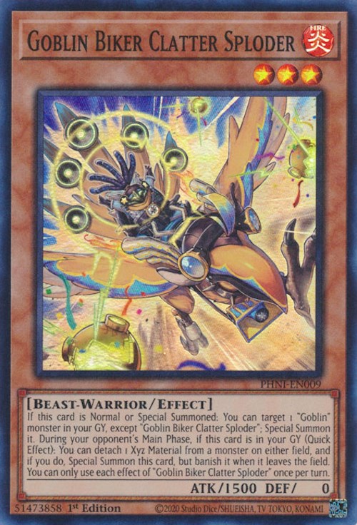 Goblin Biker Clatter Sploder [PHNI-EN009] Super Rare | Card Merchant Takapuna