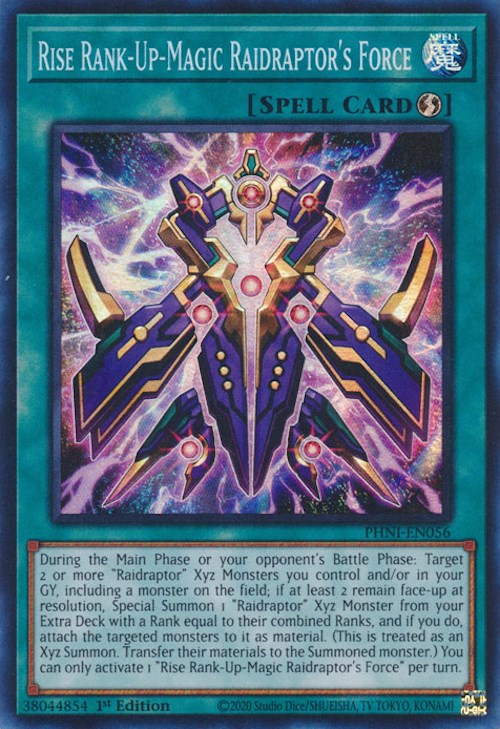 Rise Rank-Up-Magic Raidraptor's Force [PHNI-EN056] Super Rare | Card Merchant Takapuna