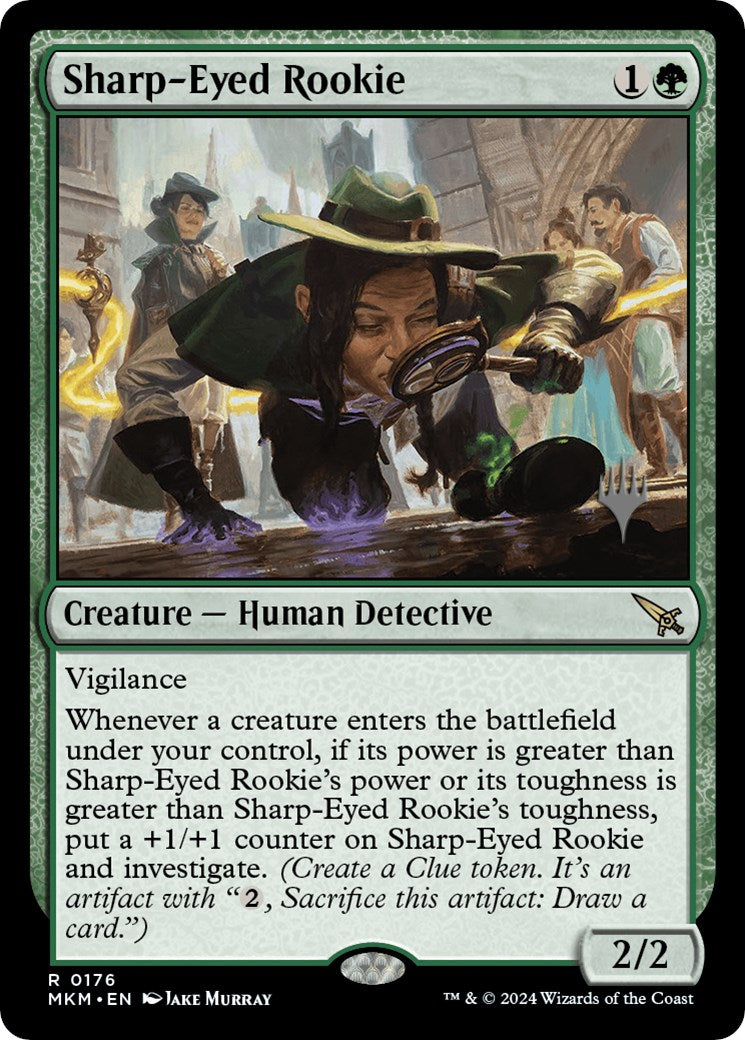 Sharp-Eyed Rookie (Promo Pack) [Murders at Karlov Manor Promos] | Card Merchant Takapuna