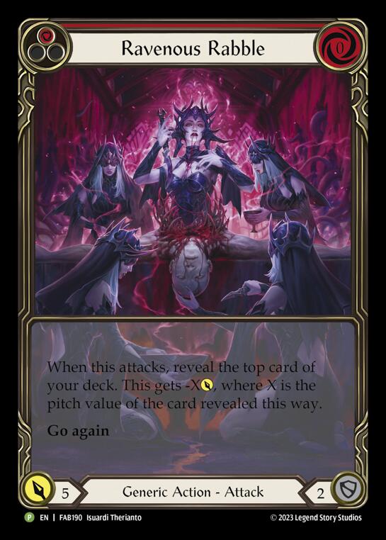 Ravenous Rabble (Red) [FAB190] (Promo)  Rainbow Foil | Card Merchant Takapuna