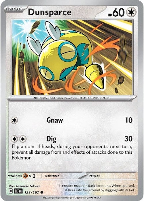 Dunsparce (128/162) [Scarlet & Violet: Temporal Forces] | Card Merchant Takapuna