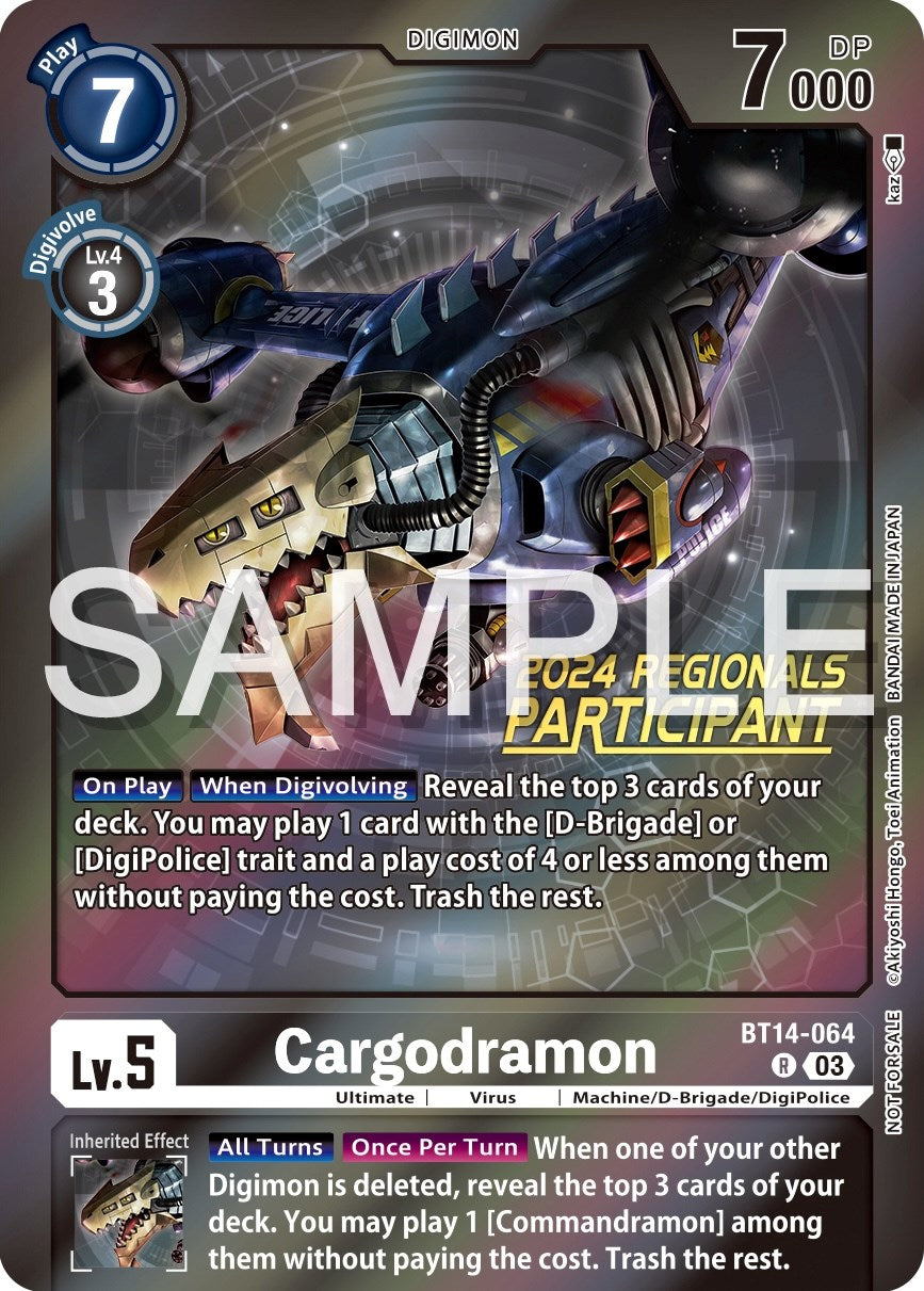 Cargodramon [BT14-064] (2024 Regionals Participant) [Blast Ace Promos] | Card Merchant Takapuna