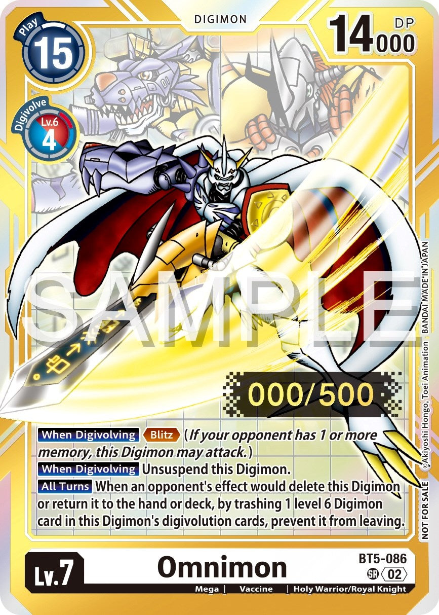 Omnimon [BT5-086] (Serial Numbered) [Battle of Omni Promos] | Card Merchant Takapuna