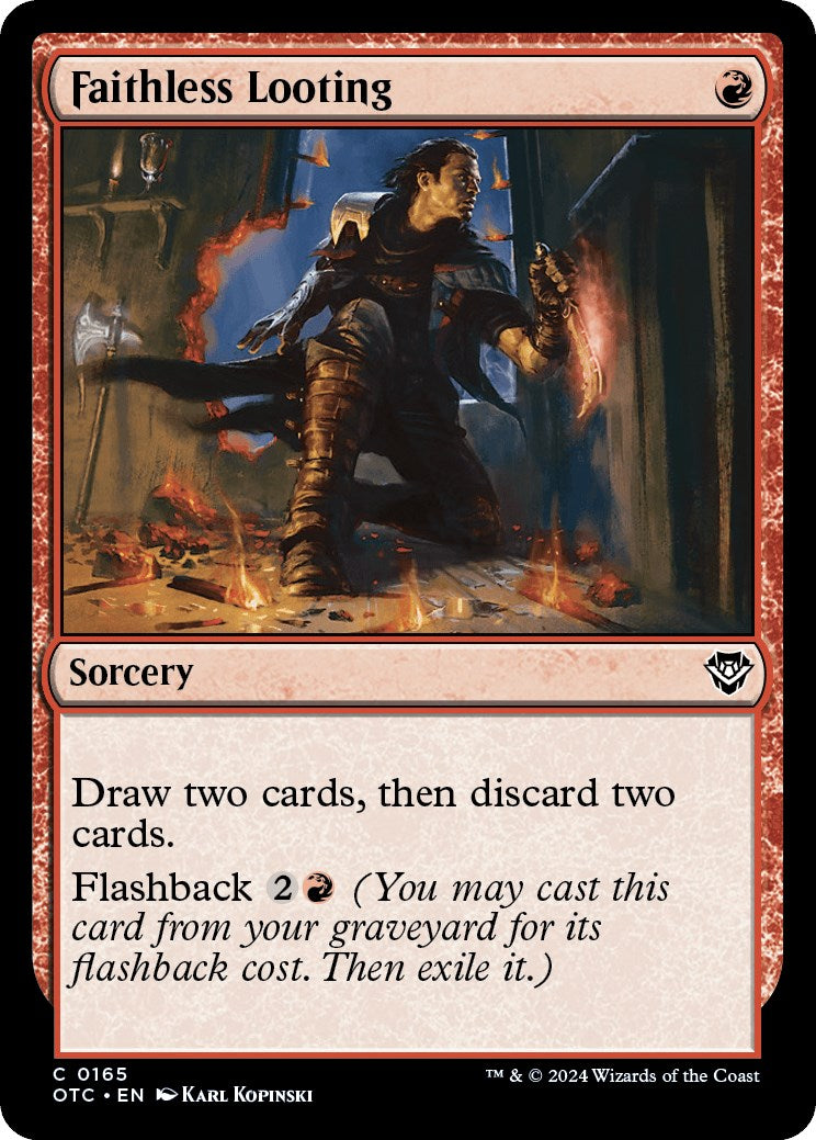 Faithless Looting [Outlaws of Thunder Junction Commander] | Card Merchant Takapuna