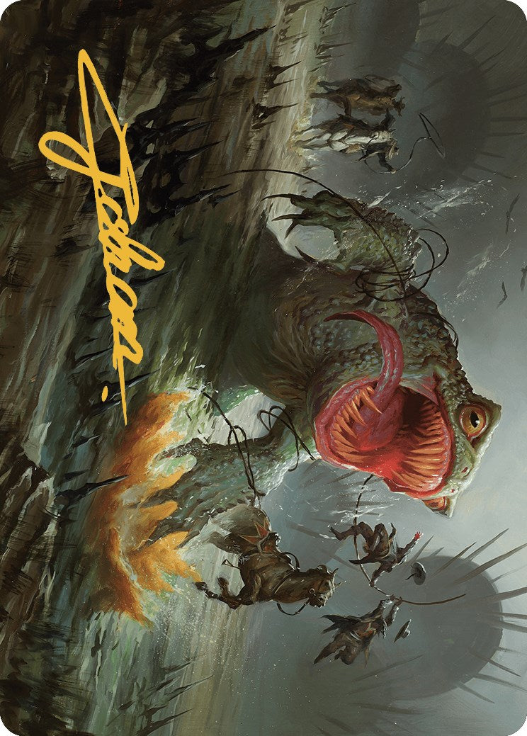 The Gitrog, Ravenous Ride Art Card (Gold-Stamped Signature) [Outlaws of Thunder Junction Art Series] | Card Merchant Takapuna
