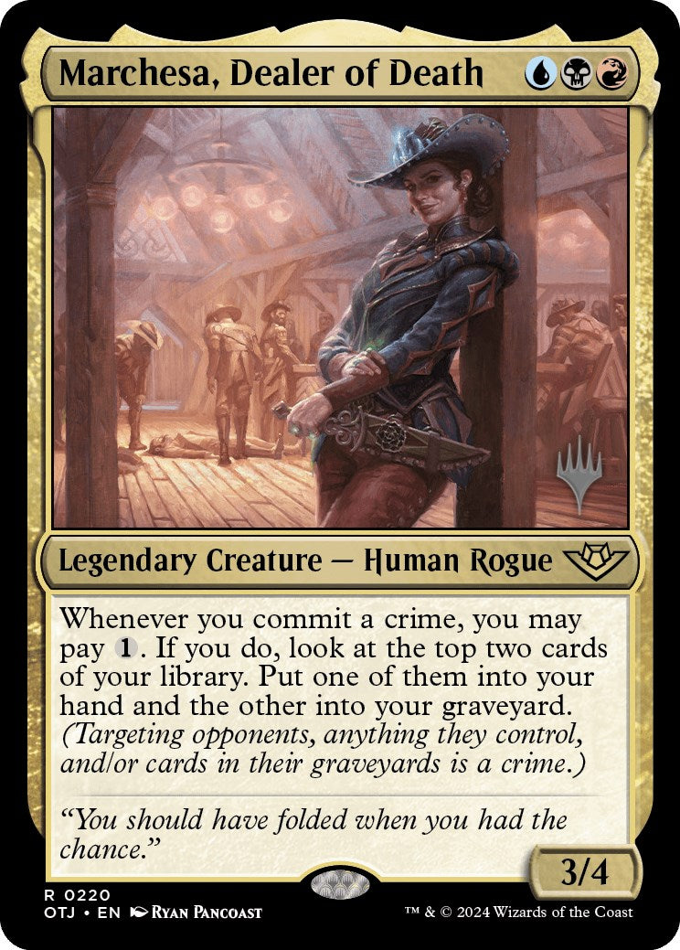 Marchesa, Dealer of Death (Promo Pack) [Outlaws of Thunder Junction Promos] | Card Merchant Takapuna