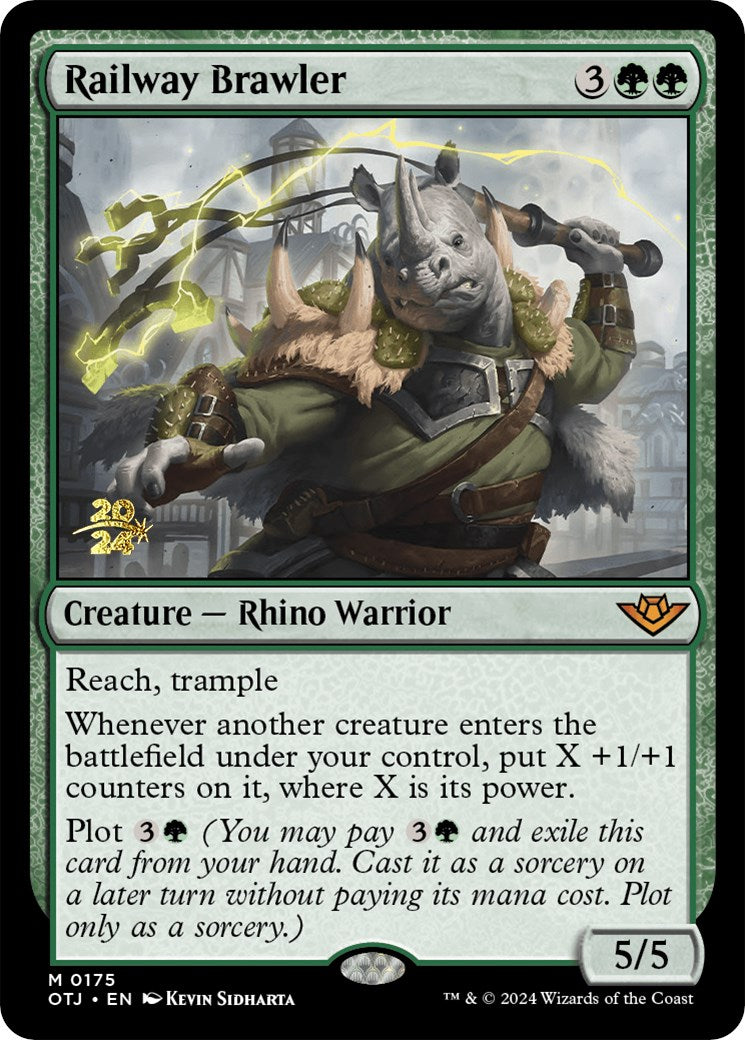 Railway Brawler [Outlaws of Thunder Junction Prerelease Promos] | Card Merchant Takapuna