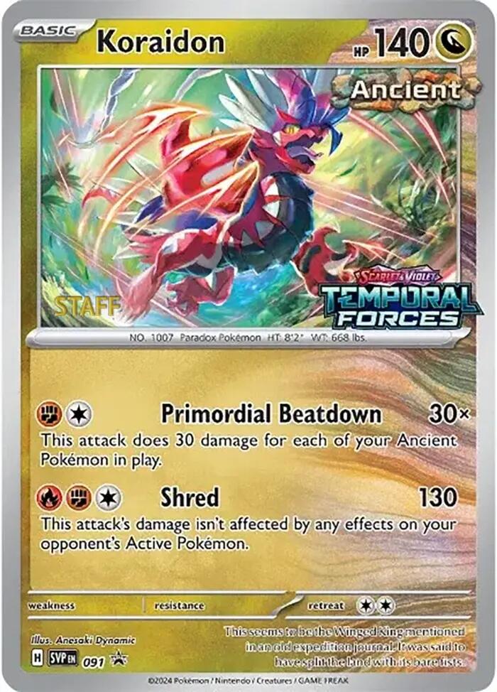 Koraidon (091) (Stamped) (Staff) [Scarlet & Violet: Black Star Promos] | Card Merchant Takapuna