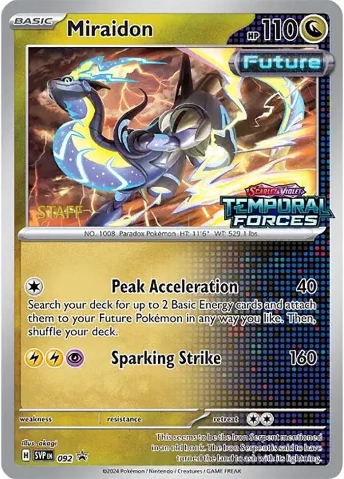 Miraidon (092) (Stamped) (Staff) [Scarlet & Violet: Black Star Promos] | Card Merchant Takapuna