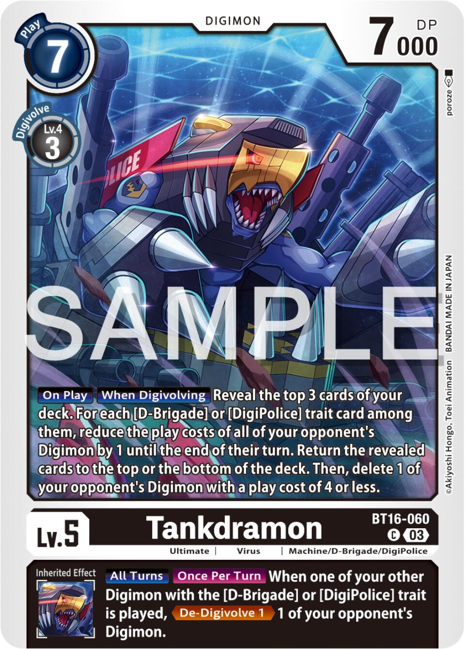 Tankdramon [BT16-060] [Beginning Observer] | Card Merchant Takapuna