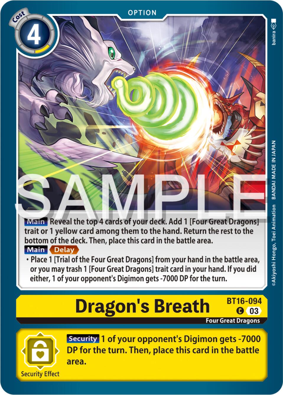 Dragon's Breath [BT16-094] [Beginning Observer] | Card Merchant Takapuna