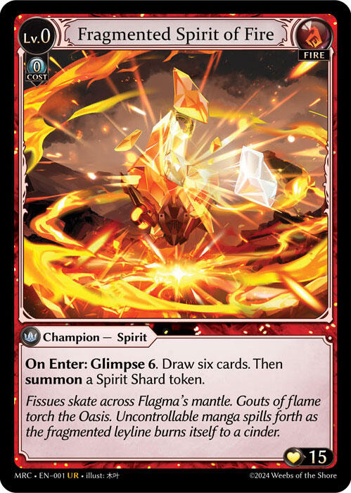 Fragmented Spirit of Fire (001) [Mercurial Heart] | Card Merchant Takapuna