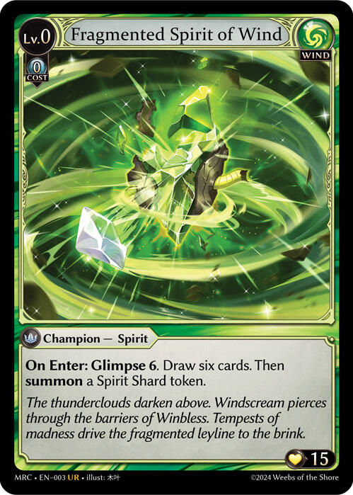Fragmented Spirit of Wind (003) [Mercurial Heart] | Card Merchant Takapuna