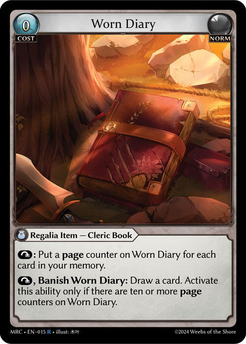 Worn Diary (015) [Mercurial Heart] | Card Merchant Takapuna