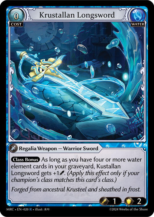 Krustallan Longsword (020) [Mercurial Heart] | Card Merchant Takapuna