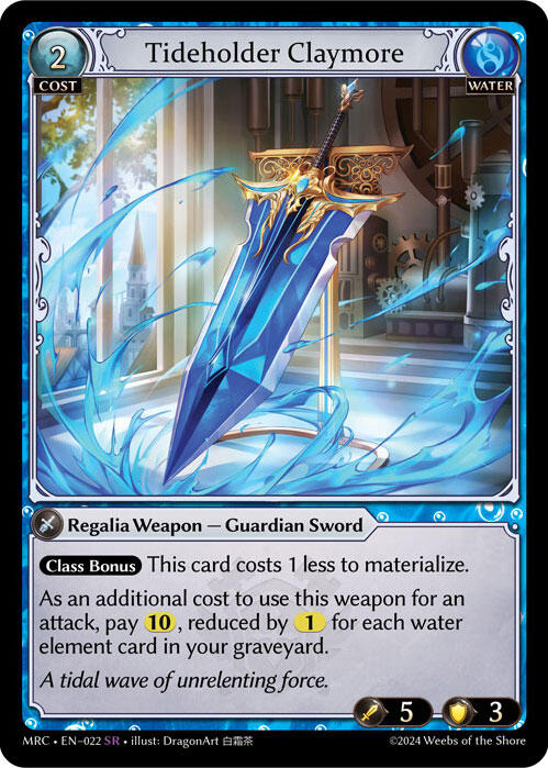 Tideholder Claymore (022) [Mercurial Heart] | Card Merchant Takapuna
