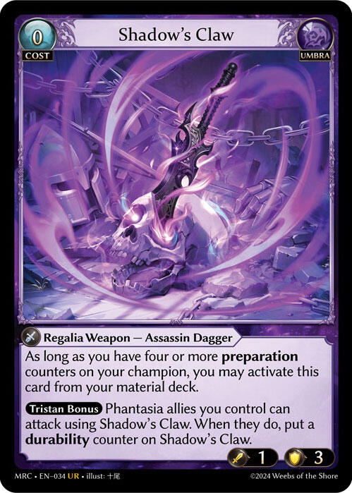 Shadow's Claw (034) [Mercurial Heart] | Card Merchant Takapuna