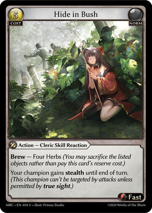 Hide in Bush (054) [Mercurial Heart] | Card Merchant Takapuna