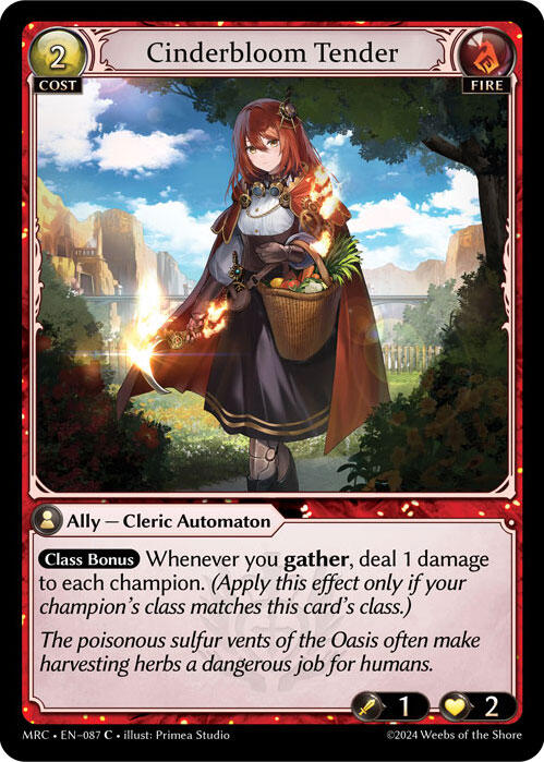 Cinderbloom Tender (087) [Mercurial Heart] | Card Merchant Takapuna