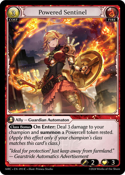 Powered Sentinel (093) [Mercurial Heart] | Card Merchant Takapuna