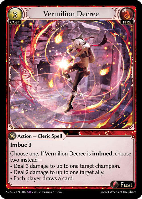 Vermilion Decree (102) [Mercurial Heart] | Card Merchant Takapuna