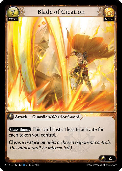 Blade of Creation (172) [Mercurial Heart] | Card Merchant Takapuna