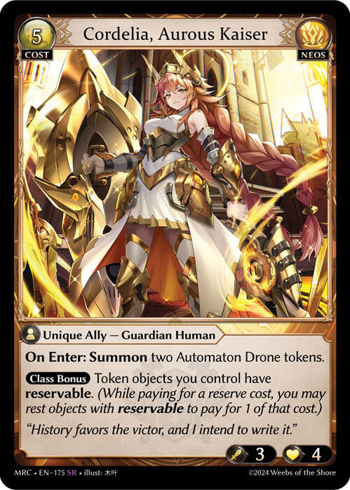Cordelia, Aurous Kaiser (175) [Mercurial Heart] | Card Merchant Takapuna